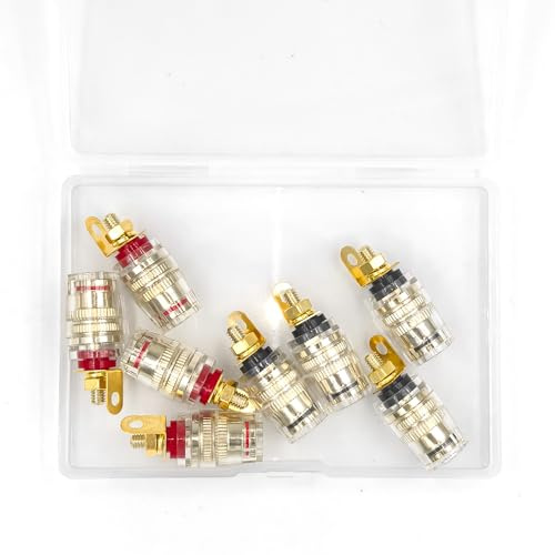 Lewttyer 4MM Wiring Board Clip Lautsprecher Terminal Stecker Bananenstecker-Buchsen Polklemme Anschluss Für Lautsprecher-Anschluss-Wandplatte (8pcs)