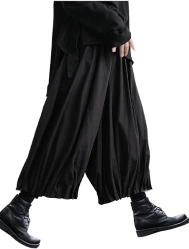 AITFINEISM Men's Drawstring Casual Hippie Harem Pants Loose Drop Crotch Trousers