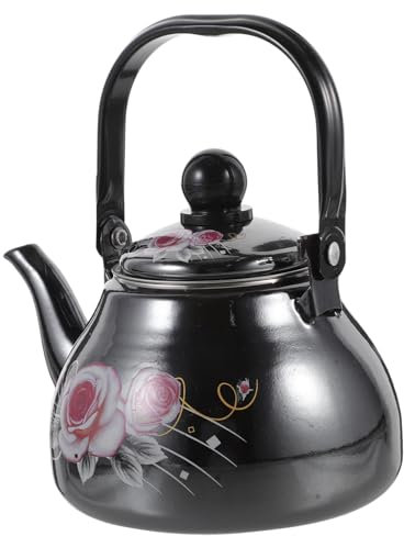 PHENOFICE Emaille-teekessel Für Herd Verdickt Wasserkocher Für Tee Und Kaffee Dekorative Teekanne Retro-Design Geeignet Für Gas Und Elektroherde