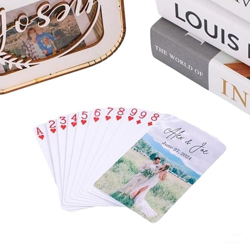 LongGenius Hochzeitsgästebuch, benutzerdefinierte Spielkarten, Deck mit benutzerdefinierten Spielkarten, Hochzeitsspielkarten, einzigartiges Fotogeschenk, Hochzeitsgeschenk, individuelles Geschenk