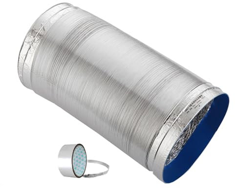 flexible Aluminiumrohr Trockner Lüftungsschlauch, Abluftschlauch for Lüftungsventilatoren, Aluminium, flexibler Ventilatorkanal, flexibel, dehnbar, flexibler Wäschetrockner-Entlüftungssatz for Abluftv
