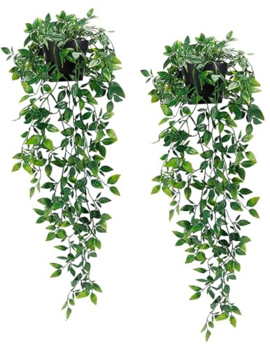 MUSISALY 2stücke Künstliche Hängepflanze Mit Topf Simulierte Bonsai Pflanzen Für Zuhause Und Garten Langlebige Und Pflegeleichte Kunstpflanze Zum Aufhängen