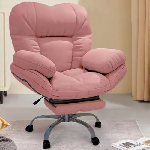 JGJSQYY Sillón de Oficina Ejecutivo para Juegos con sofá Perezoso, sillón de Jefe ergonómico Giratorio elevable de Cuero PU, con reposapiés y Ruedas giratorias de 360°, fácil de ensamblar