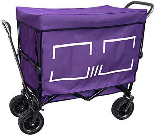 Chariot Utilitaire Pliable d'extérieur, Chariot à Main Pliable et Robuste avec auvent Amovible, Chariot de Jardin pour Camping, Courses, Jardinage, Festival, Charge de 85