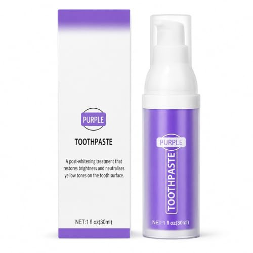 Lila Zahnpasta Weisse Zähne,Purple Teeth Whitening Toothpaste,Lila Whitening Zahn für Zahnfleckenentfernung und Farbkorrektur