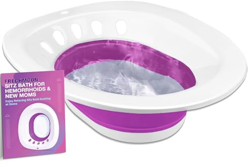 Sitzbad für Toilettensitz, Sitzbad für Hämorrhoiden und Pflege nach der Geburt - Yoni Dampfsitz - Tragbares Bidet für Bittersalz Einweichen - Faltbares Waschbecken BPA-frei, Dammeinweichen und Dämpfen