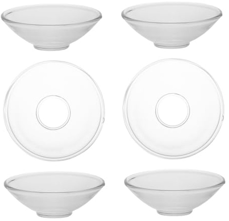 HEALLILY Lot de 6 protections anti-gouttes rondes en verre pour bougeoirs, gestion efficace de la cire pour mariages, décoration d'intérieur et fêtes