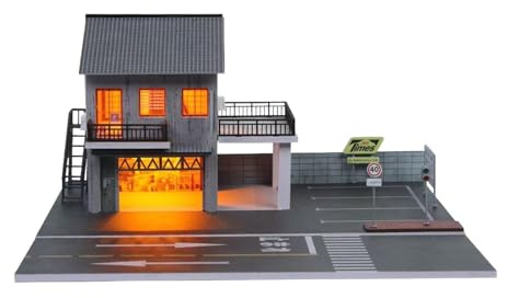 Luwecf Parking 1/64, garage miniature moulé sous pression, atelier de réparation automobile japonais