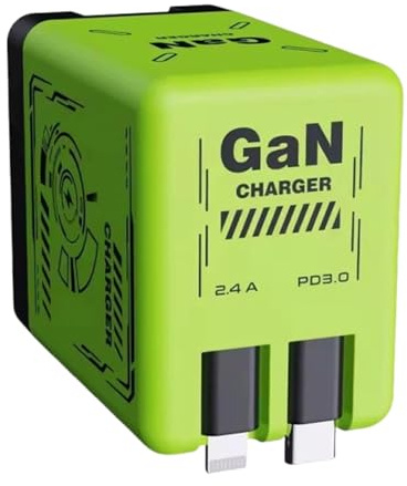 Cargador Rápido USB C | Puerto Doble Cargador para Portátil | Adaptador Retráctil Portátil para Dispositivos como Portátiles Y Teléfonos