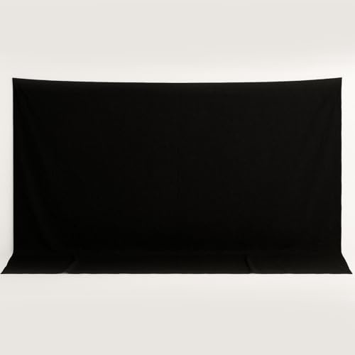 Fotobakgrund svart, vikbar fotografi bakgrund muslin, svart tyg bakgrund för porträttbilder, produktfoto, gruppfoto, filmset konstruktion, varumärkesfotografering. (Svart, 3 × 6 m)