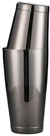 Shaker Cocktail,Shaker Caffe Freddo Shaker For Cocktail Di Alta Qualità Con Pesi, Placcato Oro/rame, Finitura Nera/a Specchio, Utensili Da Bar(Black Finish-no logo)