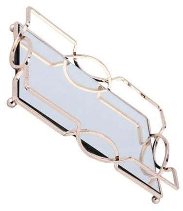 WEKAMOS Bandeja Organizadora Metálica con Diseño Espejo para Cosméticos y Joyas Multifuncional Almacenamiento para Escritorio S Nórdico