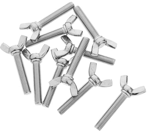 KOMBIUDA 10 pezzi Viti Farfalla in Acciaio Inox Bulloni ad Alette Resistenti Avvitamento Manuale Rapido per Mobili e Macchinari