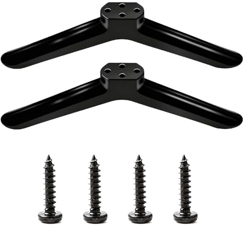 HARY Universal TV Stand Legs for 32–55 Inch TVs, Replacement Base Feet for TCL, Roku, Samsung, LG, Hisense, Table Desk TV Stand, Includes Screws, Non-Slip & Easy Installation, Black