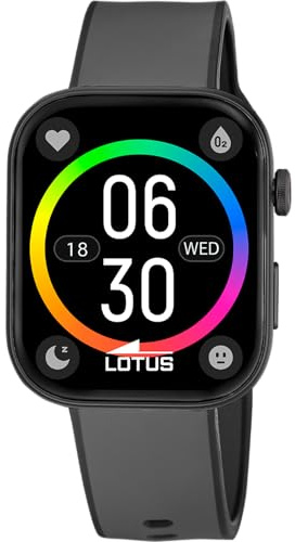 LOTUS Montre Connectée Homme Femme - Caoutchouc Gris | Étanche IP65, Vocal IA, Contrôle Musique, Podomètre et Calories, Téléphone 50214/1 Audaz, Smartime 2nd Gen