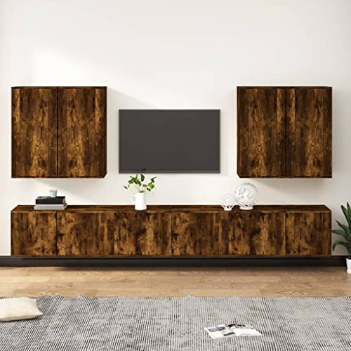 Générique Ensemble de Meubles TV 8 pcs Chêne fumé Bois d'ingénierie,Meubles, Meubles TV,3188707