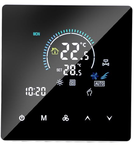 Generic Termostato con Display a Colori Touchscreen per Fan Coil - Controller Programmabile WiFi Intelligente - Adatto per Casa/ufficio/centro Commerciale - Grado di Protezione IP20