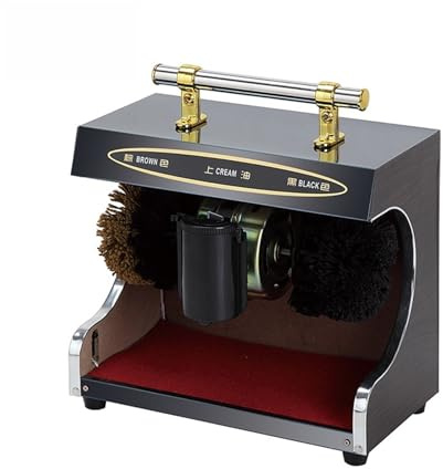 Electric Shoes Cleaner Shiner Sole Care Boot Shoe Polisher Brush Automatic Polishing Leather Shine Cleaning Machine Washer,High Efficiency(Hard Brush Black)