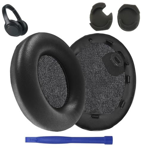 1 Par Almohadillas de Repuesto para Auriculares Sony WH-1000XM4 (WH1000XM4) con Cancelación de Ruido, Espuma de Memoria y Proteínas PU Almohadillas para los oídos, Aislamiento de Ruido, Grosor