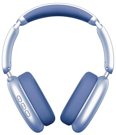 Wentronic Y02 Active Noise Cancelling Headphones,60H Battery,5 EQ Music Modes,Hi-Res Audio,Deep Bass,Foldable Wireless Over Ear Bluetooth 5.4 Headset,Breathable Leather Earpads (Blue)