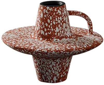 Keramisk blomvas heminredning, bondgård rustika bordsvaser med handtag, vintage dekorativ keramik för matbord bokhylla öppen spis mittpunkt