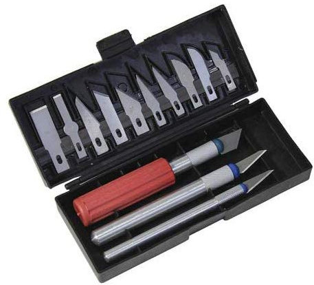 VViViD 13-teiliges Hobbymesser-Set inkl. Hartplastik-Tragetasche