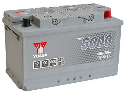 Yuasa YBX5115 12V 90Ah 800CCA Silver Sealed Maintenance Free High Performance Car Battery