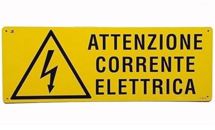 TrAdE Shop Traesio Cartello ATTENZIONE Corrente ELETTRICA SEGNALETICA Sicurezza Avvertimento