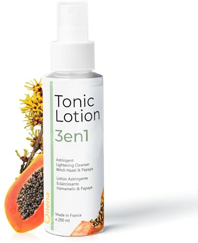 Oïléna - Lotion Tonique Visage et Yeux 200ml | Soin Astringent, Éclaircissant à l'Hamamélis, Papaye | Convient à Toutes Peaux | Eco-responsable | Lot de 1