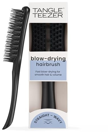 Tangle Teezer Easy Dry & Go, Brosse à Cheveux Ventilée, Cheveux Mouillés, Fins à Normaux, Volume, Douceur, Brillance. Brosse Blow Dry, pour Gagner du Temps et Réduire la Casse, Noir de Jais