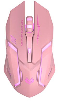 Pink black ergonomic 2.4G rechargeable mouse for PC computer mute backlit USB optical wireless gaming mouse pink