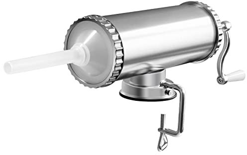 RELAX4LIFE 2,5/3/4KG Insaccatrice Manuale per Salsiccia in Acciaio Inox, Macchina di Produzione di Salsiccia con Tubi di Diversi Diametri, Fissaggio al Piano di Lavoro Solido e Regolabile (2,5KG)