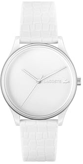 Lacoste Analog Quarzuhr für Damen Kollektion CROCODELLE mit Weisses Silikonarmband - 2001246