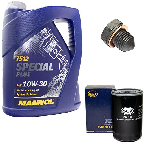 Motoröl Set Special Plus 10W-30 API SN 5 Liter + Ölfilter SM107 + Ölablassschraube 12281