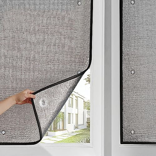 Balkon Reflektierende Fensterfolie,UV-Schutz Wärmeisolierung Sonnenschutzfolie,Selbstklebend Doppelte Alu-Luftpolsterfolie,Aluminisierte Isolierfolie Dämmfolie,für Badzimmer (60x200cm/24''x79'')