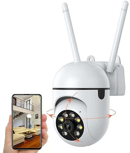 Caméra de Sécurité, Vidéo HD 1080P, Vue À 360°, Vision Nocturne Couleur, Détection de Mouvement, Audio Bidirectionnel et Stockage, Microphone et Haut Parleur Intégrés Pour la sécurité domestique