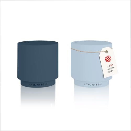 LARS NYSØM Salz und Pfefferstreuer-Set | Edelstahl Salzstreuer, Minimalistisches Design Gewürzstreuer, leicht nachfüllbar (Blue)