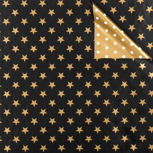 Geschenkpapier Bicolor schwarz/gold 50 cm x 50 m, 1 Rolle(n)
