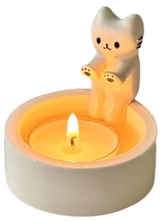 Masefield Bougeoir Chat | Supports pour Bougies Chauffe-Plat | Bougeoirs pour Bougies Chauffe-Plat Chaton | Réchauffement des Pattes De Chat Photophores Ornements | Cadeau pour Amoureux Chats