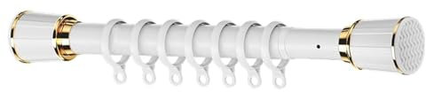Gardinenstange ohne Bohren,Teleskop Duschstange Duschvorhangstange Teleskopstange Stange Dusche 35-50Cm (Color : White, Size : 2.1-3m)