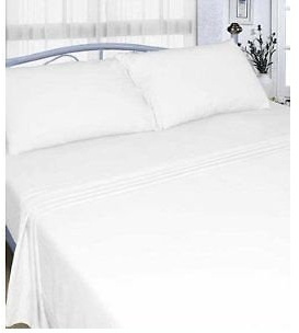 Rayyan Linen Thermal Flannelette Flat Sheet 100% Cotton Brushed Luxury Soft Flat Bed Sheet Or Pillowcases (White, DOUBLE)