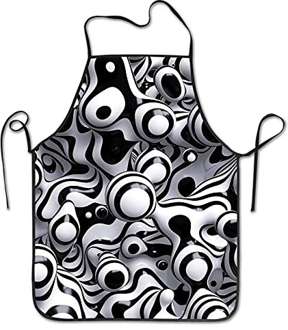 Premium Backschürze 3D, Abstrakt, Wellig, Kreis, Geometrisch Malschürze Personalisiert Küchenschürze Unisex Kunstkittel Für Café Bäcker