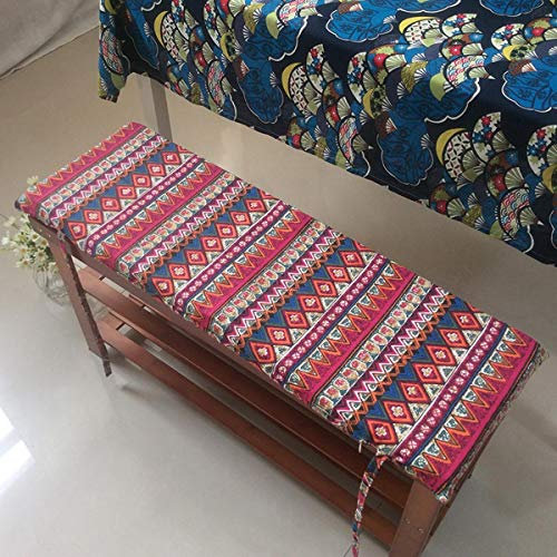 Premium Schaumstoffkissen für Gartenbank, 2- und 3-Sitzer, mit waschbarem Bezug, für drinnen und draußen, Terrasse, Sitzkissen für Bank, Couch oder Sofa, Rot, 180 x 40 x 4 cm