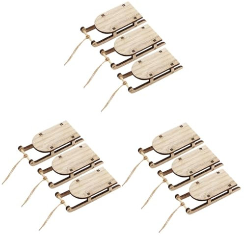 Ciieeo Deko Kleine Schlitten Puppenschlitten 3 Sätze Schlitten Weihachtsdeko Weihnacjtsdeko Holzdeko Miniaturrot Kinder Bastelset Hölzern Beige 3 Stück * 3