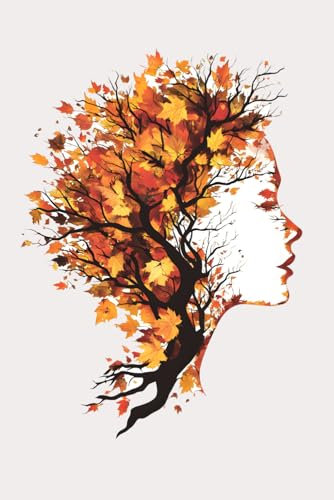 Notizbuch: Natur Frau Notizbuch | 6x9 Zoll DIN A5 | 100 Seiten liniert | Herbst Notizheft | Garten Tagebuch | Herbstlaub Schreibheft