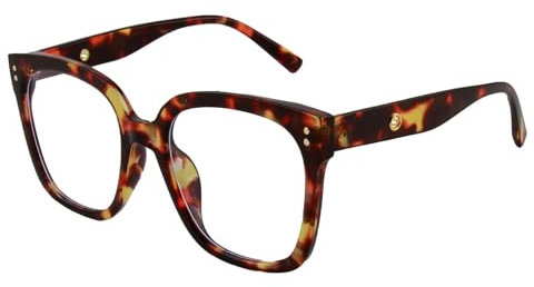 Lunettes Anti-Lumière Bleue pour Femme, Lunette de Lecture Homme, Monture Surdimensionnée à la Mode, Lunettes Anti Lumiere Bleue, Lunette Gaming CP Temples