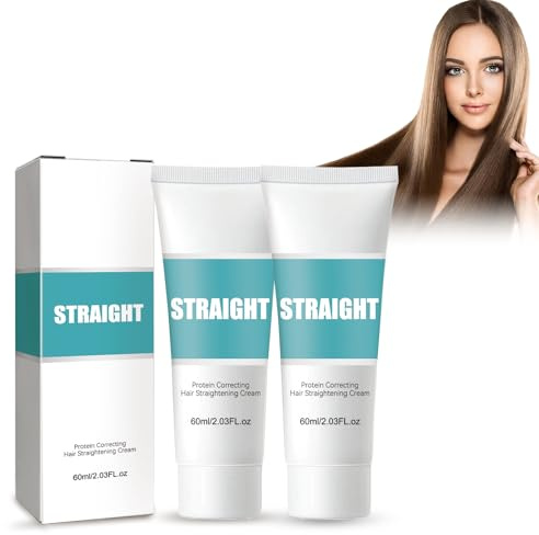 Boxiatil Hair Straightening Cream – 2 Stück Seidige & Glänzende Haarglättungscreme mit Protein Korrigierende Haarglättungscreme Glättungscreme für Tiefenwirksame Haarkur