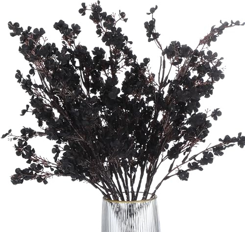 PATIKIL Artificial Flowers, 6pcs European Fake Flowers DIY Bouquet Fake Floral for Home Garden Kitchen Decor Wedding Party Decoration Black