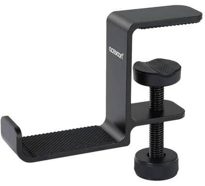 aceyoon Multi-Function Headphone Stand, Headset Holder Aluminum & Silicone Headset Stand Adjustable Headphone Hanger Hook Under Desk Mount Compatible for Xbox Headset Gaming
