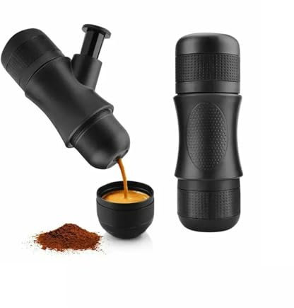 Caffettiera portatile, Mini macchina for caffè espresso portatile, macchina for caffè piccola da viaggio italiana, macchina for caffè integrata manuale for auto e all'aperto ,per camper, escursionismo